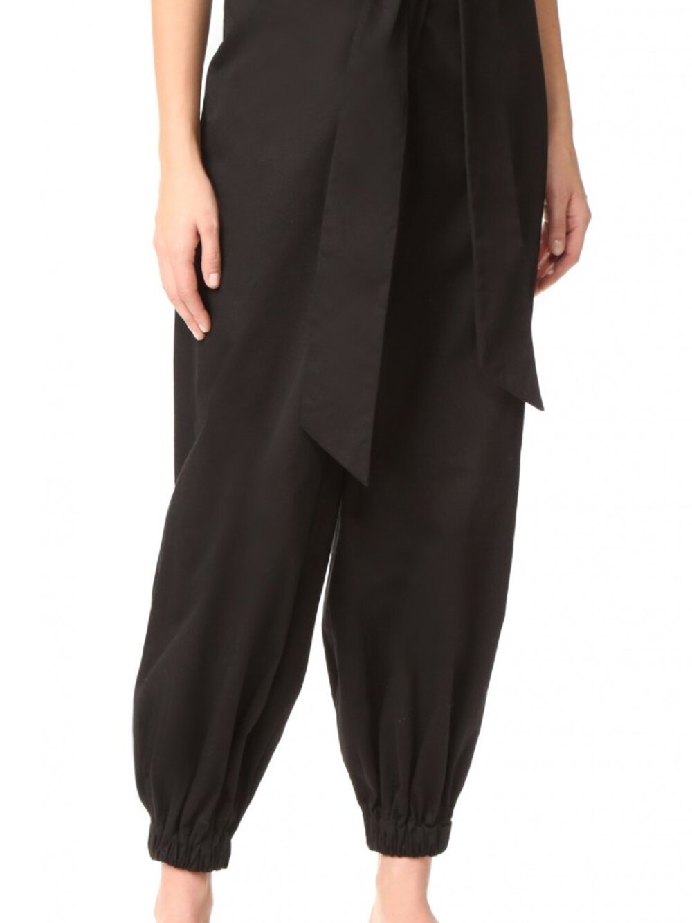 Alexis Janes Black Wide Leg Pants Joggers Belted Harem High Rise Extra Small XS